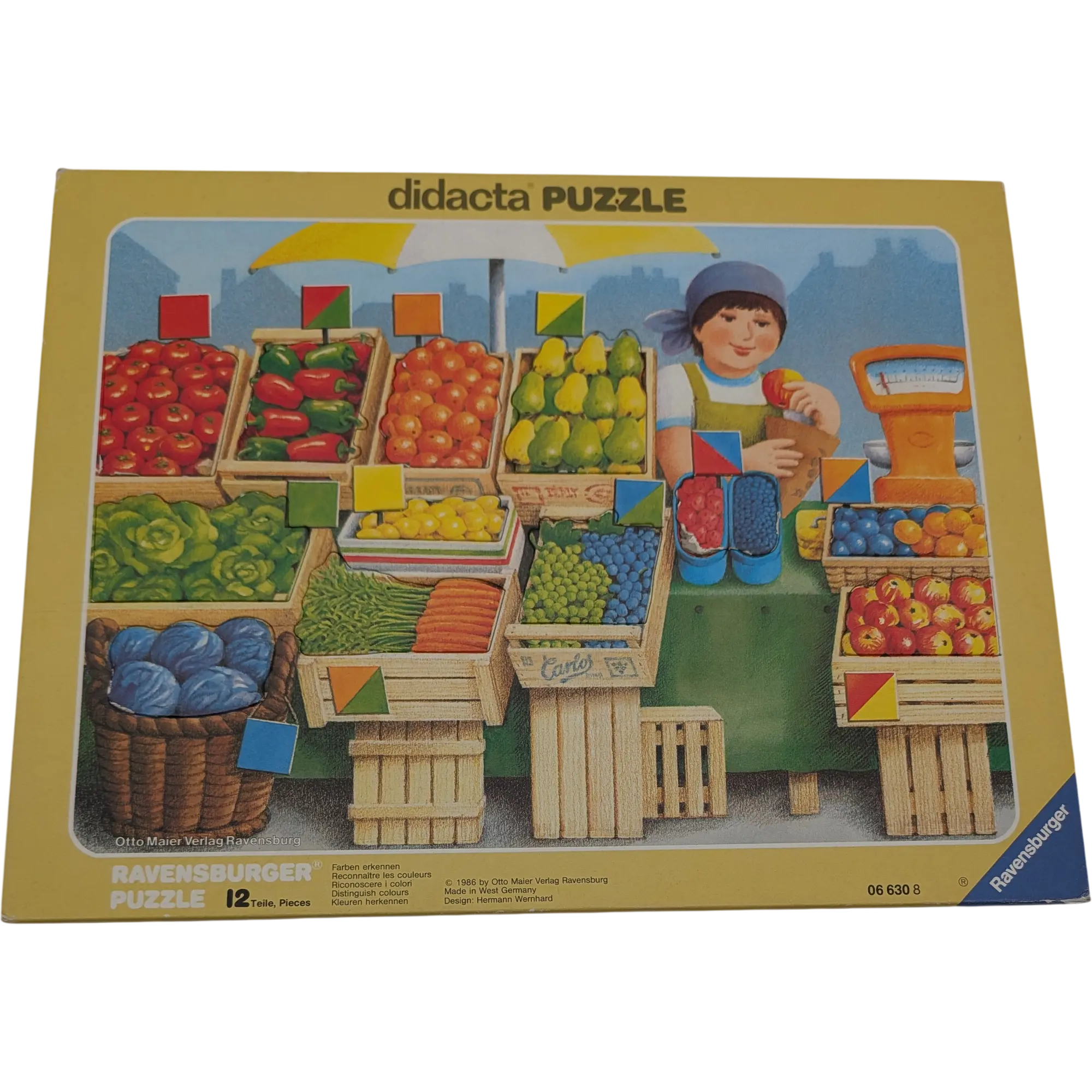 Ravensburger didacta Farben erkennen 12 Teile 066308 Lochpuzzle Am Marktstand